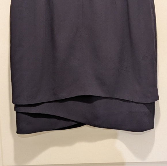 Vintage 90s Escada by Margaretha Ley 36 Navy Blue Wool Tiered Mini Skirt - Picture 8 of 8